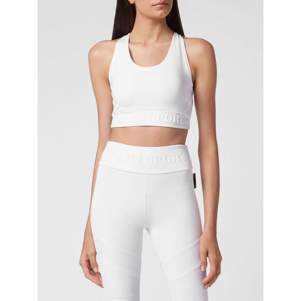 Plein Sport Women Plein Sport Cropped Sports Jersey Top With Thin Straps